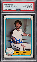 Signed 1981 Fleer #346 Harold Baines Rookie PSA/DNA GEM MINT 10