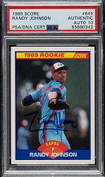 Signed 1989 Score #645 Randy Johnson Rookie PSA/DNA GEM MINT 10