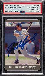 Signed 1991 Ultra Update #U-58 Ivan Rodriguez Rookie PSA/DNA GEM MINT 10