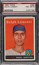 1958 Topps #369 Ralph Lumenti PSA NM-MT 8