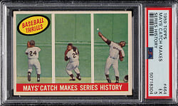 1959 Topps #464 Willie Mays' Catch Makes Series History PSA EX 5