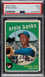 1959 Topps #350 Ernie Banks PSA EX 5