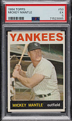 1964 Topps #50 Mickey Mantle PSA EX 5