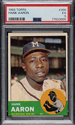 1963 Topps #390 Hank Aaron PSA EX 5
