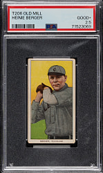 1909-1911 T206 White Border Heinie Berger PSA GOOD+ 2.5 - Old Mill Back