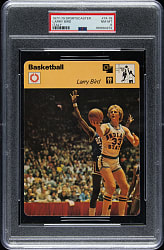 1977-1979 Sportscaster Italy Basketball #74-18 Larry Bird Rookie PSA NM-MT 8