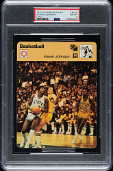 1977-1979 Sportscaster Italy Basketball #78-02 Magic Johnson Rookie PSA NM-MT 8