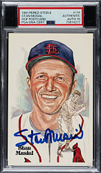 Signed 1981 Perez-Steele Hall of Fame Postcard Stan Musial PSA/DNA GEM MINT 10