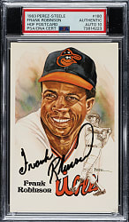 Signed 1981 Perez-Steele Hall of Fame Postcard Frank Robinson PSA/DNA GEM MINT 10