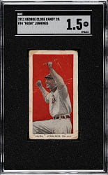 1911 E94 George Close Candy "Hugh" Jennings SGC FAIR 1.5 - Red Background