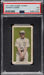 1911 E94 George Close Candy Johnny Evers PSA FAIR 1.5 - Green Background