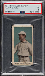 1911 E94 George Close Candy Harry Davis PSA FAIR 1.5 - Blue Background