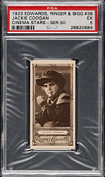 1923 Edwards, Ringer & Bigg "Cinema Stars" #38 Jackie Coogan PSA EX 5