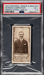 1923 Edwards, Ringer & Bigg "Cinema Stars" #43 Georges Carpentier PSA EX+ 5.5