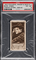 1923 Edwards, Ringer & Bigg "Cinema Stars" #17 Buck Jones PSA EX-MT 6