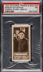 1923 Edwards, Ringer & Bigg "Cinema Stars" #28 Sessue Hayakawa PSA NM 7