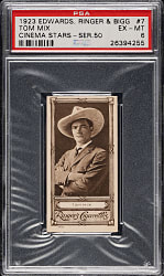 1923 Edwards, Ringer & Bigg "Cinema Stars" #7 Tom Mix PSA EX-MT 6
