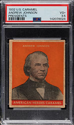 1932 R114 U.S. Caramel "Presidents" Andrew Johnson PSA VG+ 3.5