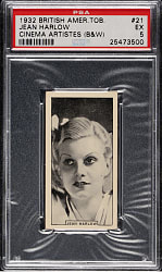 1932 British American Tobacco Co. Cinema Artistes #21 Jean Harlow PSA EX 5