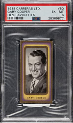 1938 Carreras Ltd. "Film Favourites" #50 Gary Cooper PSA EX-MT 6