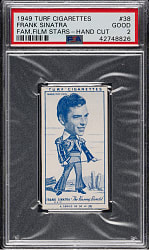 1949 Turf Cigarettes "Famous Film Stars" #38 Frank Sinatra PSA GOOD 2