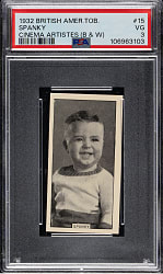 1932 British American Tobacco "Cinema Artistes" #15 Spanky (Little Rascals) PSA VG 3