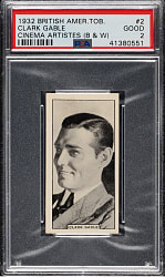 1932 British American Tobacco "Cinema Artistes" #2 Clark Gable PSA GOOD 2