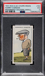 1931 W. A. A. C. Churchman "Prominent Golfers" (Small) #42 Harry Vardon PSA VG 3