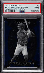 2023 Panini Chronicles Titan #1 Pete Crow-Armstrong Blue Velocity #87/99 PSA MINT 9