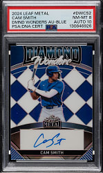 2024 Leaf Metal Diamond Wonders #DWCS2 Cam Smith Autographed Blue #21/25 PSA NM-MT 8 with GEM MINT 10 Signature
