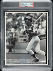 Circa 1980s Hank Aaron in the 1970s Vintage Clifton Boutelle Photograph PSA/DNA Type II