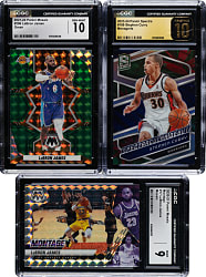 2020 to 2023 Panini Mosaic and Spectra Basketball CGC-Graded Trio: LeBron James and Stephen Curry