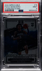 2022-2023 Panini Impeccable Stainless Stars Basketball #18 Paolo Banchero #5/99 PSA MINT 9
