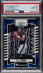 2023 Panini Absolute Blue Diamonds Football #102 CJ Stroud #72/199 PSA GEM MINT 10