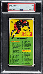 1965 Topps Football #87 Checklist PSA EX-MT 6