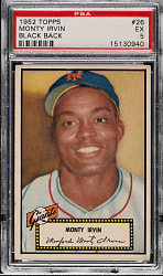 1952 Topps #26 Monty Irvin Black Back PSA EX 5