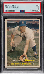 1957 Topps #30 Pee Wee Reese PSA VG 3