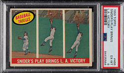 1959 Topps #468 Snider's Play Brings L.A. Victory PSA EX-MT 6