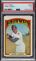 1972 Topps #299 Hank Aaron PSA EX 5