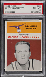 1961-1962 Fleer Basketball #29 Clyde Lovellette PSA EX-MT 6