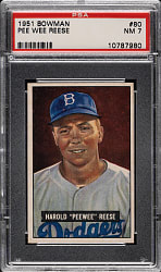 1951 Bowman #80 Pee Wee Reese PSA NM 7