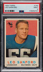 1959 Topps Football #149 Leo Sanford PSA MINT 9 - Highest Graded!