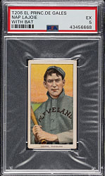 1909-1911 T206 White Border Nap Lajoie with Bat PSA EX 5 - El Principe De Gales Back
