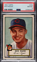 1952 Topps #363 Dick Rozek High Number PSA NM-MT 8