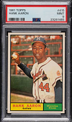 1961 Topps #415 Hank Aaron PSA MINT 9 - Highest Graded!