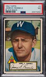 1952 Topps #2 James Runnels Black Back PSA NM 7