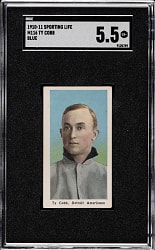 1910-1911 M116 Sporting Life Ty Cobb Blue Background SGC EX+ 5.5
