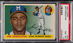 1955 Topps #15 Jim Pendleton PSA NM-MT 8