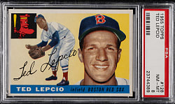 1955 Topps #128 Ted Lepcio PSA NM-MT 8