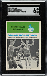 1961-1962 Fleer Basketball #61 Oscar Robertson In Action SGC EX/NM 6